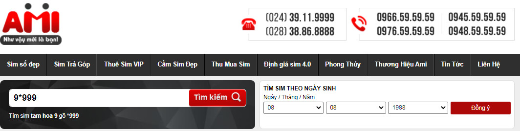 đầu website AMI