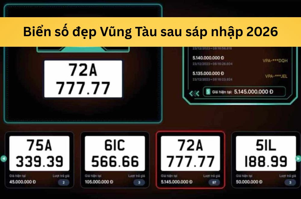 Biển số đẹp Vũng Tàu sau sáp nhập 2026