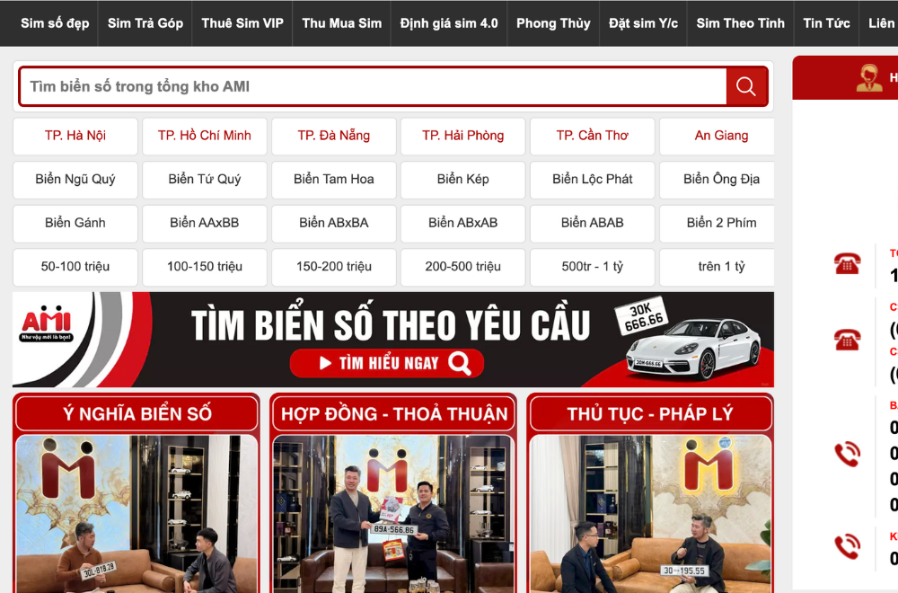 Tra biển số đẹp online tại AMI giúp bạn định giá tốt hơn